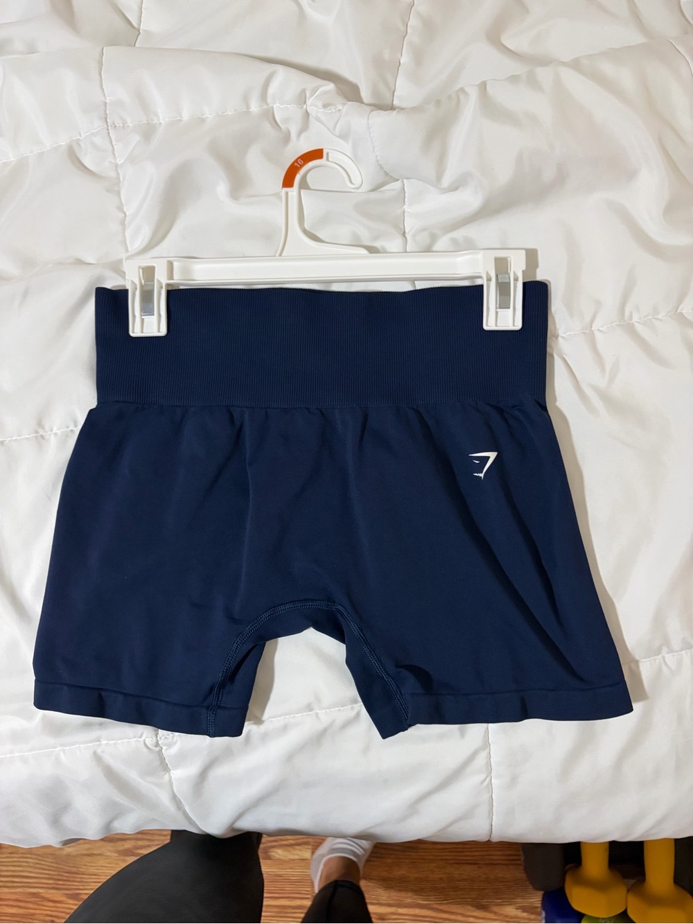 Gymshark Navy High-Waist Athletic Shorts